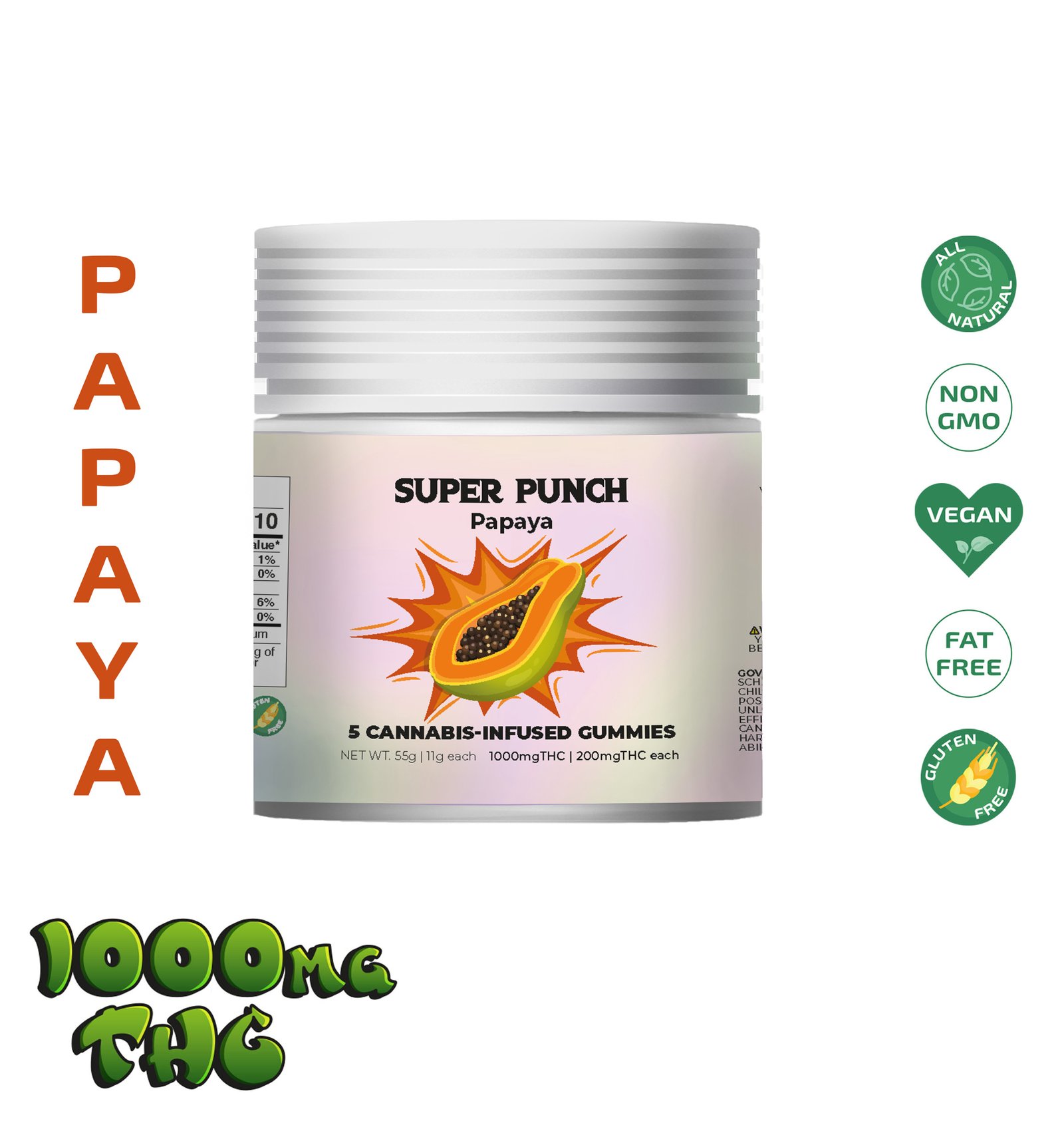 Papaya — SUPERPUNCH Gummies 1000mg Papaya — SUPERPUNCH Gummies 1000mg